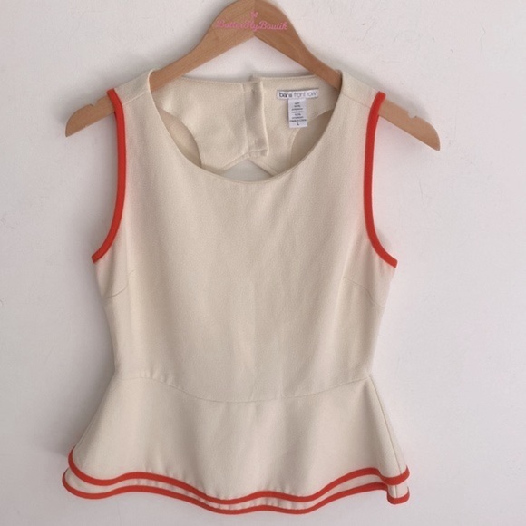 Bar III Front Row sleeveless peplum mid back triangular open Top, Size L - Picture 6 of 11